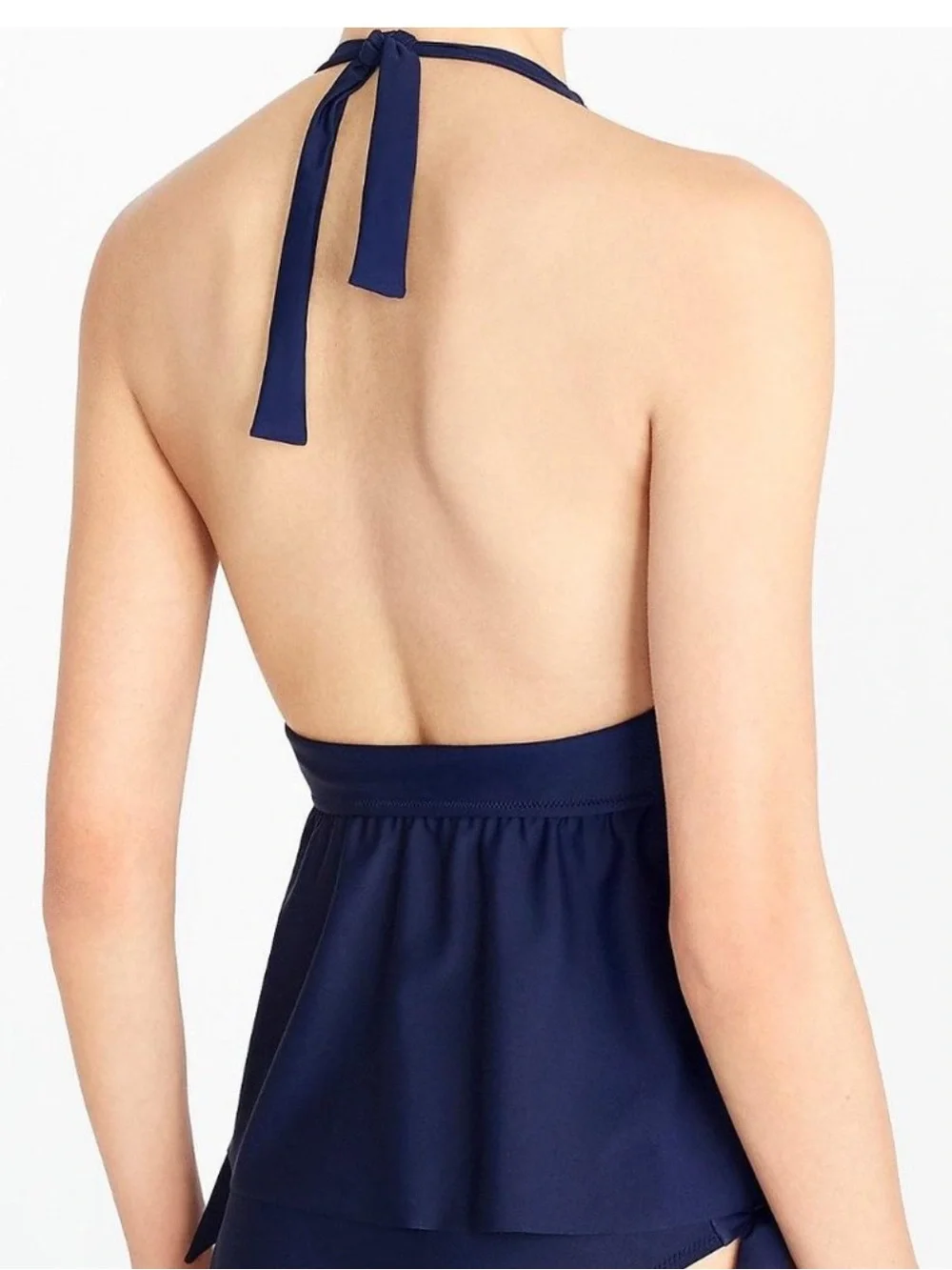 J. Crew Peplum Halter Tankini Swim Top Size Small